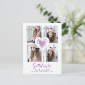 Sparkle Paars Heart Trendy All School Afstuderen Briefkaart (Staand voorkant)