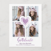 Sparkle Paars Heart Trendy All School Afstuderen Briefkaart (Voorkant)