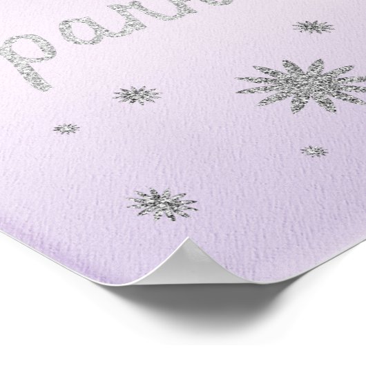 Sparkle Paars met Zilver Glitter Poster (Hoek)
