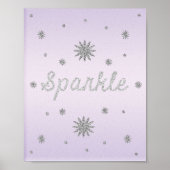 Sparkle Paars met Zilver Glitter Poster (Voorkant)