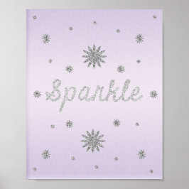 Sparkle Paars met Zilver Glitter Poster