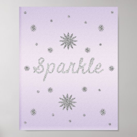 Sparkle Paars met Zilver Glitter Poster (Voorkant)