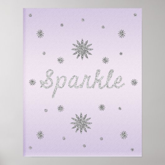 Sparkle Paars met Zilver Glitter Poster (Voorkant)
