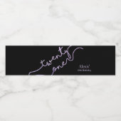Sparkle, Paarse glitter 21e verjaardagsfeestje Waterfles Etiket (Enkel label)