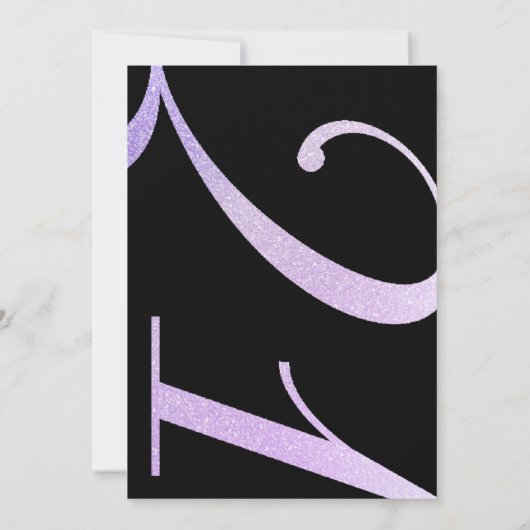 Sparkle, Paarse Glitter 21ste Verjaardag Uitnodigi Kaart (Achterkant)