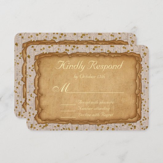 Sparkle Papyrus Ancient Wedding RSVP (Voorkant / Achterkant)