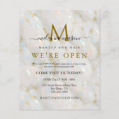 Sparkle Pastel Gold Opal Stone Make-up Artist Flyer (Achterkant)
