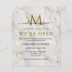 Sparkle Pastel Gold Opal Stone Make-up Artist Flyer