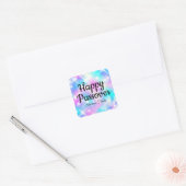 Sparkle Pastel Joodse Pesach Gelukkig Pascha Vierkante Sticker (Envelop)