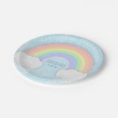 Sparkle Pastel Rainbow Baby shower Papieren Bordje (Gekanteld)