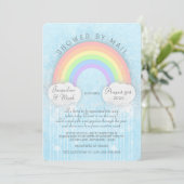 Sparkle Pastel Regenboog Douche per Mail Uitnodigi Kaart (Staand voorkant)