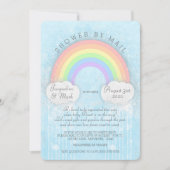Sparkle Pastel Regenboog Douche per Mail Uitnodigi Kaart (Voorkant)