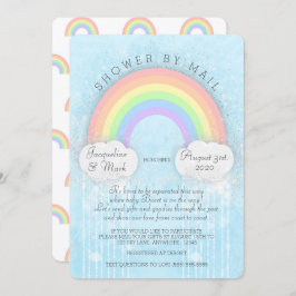 Sparkle Pastel Regenboog Douche per Mail Uitnodigi Kaart