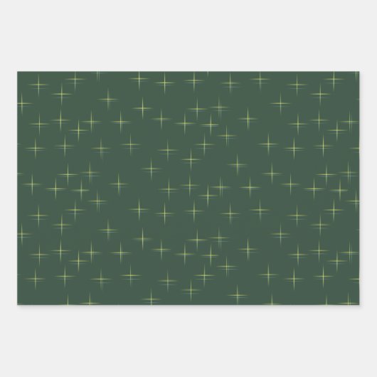 Sparkle Pattern Black Pine Grren Inpakpapier Vel (Voorkant 2)