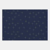 Sparkle Pattern Navy Gold en White Inpakpapier Vel (Voorkant)