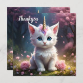 Sparkle Paws: de betoverende eenhoorn kitten Bedankkaart (Voorkant / Achterkant)