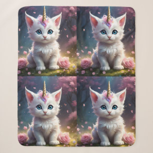 "Sparkle Paws: De Betoverende Eenhoorn Kitten" Sherpa Deken