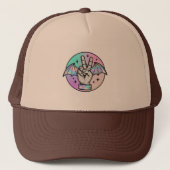 Sparkle Peace Bat Wings Trucker Hat ✨🦇 Trucker Pet (Voorkant)