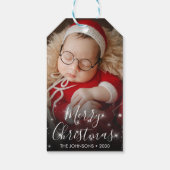 Sparkle Photo Kerstmis Cadeaulabel (Achterkant)
