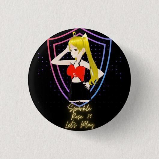 Sparkle Pin Ronde Button 3,2 Cm (Voorkant)