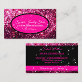 Sparkle Pink black Glitz Glam Starlust light Visitekaartje (Voorkant / Achterkant)
