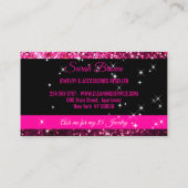 Sparkle Pink black Glitz Glam Starlust light Visitekaartje (Achterkant)