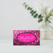 Sparkle Pink black Glitz Glam Starlust light Visitekaartje (Staand voorkant)