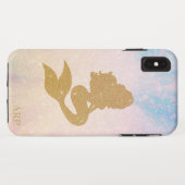 *~* Sparkle Pink Blue Glitter Mermaid Initiaal Case-Mate iPhone Case (Achterkant (horizontaal))