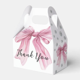 Sparkle Pink Coquette Bow 1st Bedankdoosjes