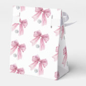 Sparkle Pink Coquette Bow 1st Bedankdoosjes (Achterkant)