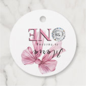 Sparkle Pink Coquette Bow 1st Bedankjes Labels (Achterkant)