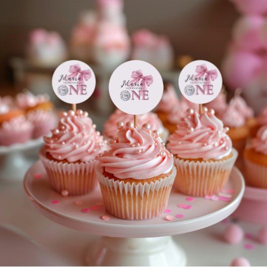 Sparkle Pink Coquette Bow 1st Bedankjes Labels