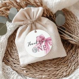 Sparkle Pink Coquette Bow 1st Bedankjes Labels