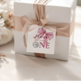 Sparkle Pink Coquette Bow 1st Bedankjes Labels