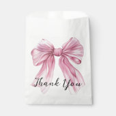 Sparkle Pink Coquette Bow 1st Bedankzakje (Voorkant)