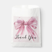 Sparkle Pink Coquette Bow 1st Bedankzakje (Voorkant)