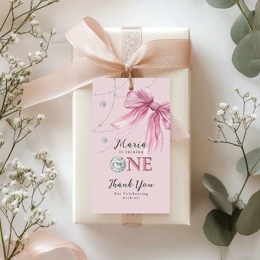 Sparkle Pink Coquette Bow 1st Cadeaulabel