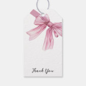 Sparkle Pink Coquette Bow 1st Cadeaulabel (Achterkant)