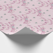 Sparkle Pink Coquette Bow 1st Cadeaupapier (Hoek)