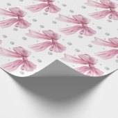 Sparkle Pink Coquette Bow 1st Cadeaupapier (Hoek)