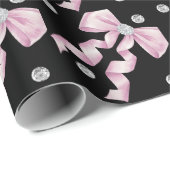 Sparkle Pink Coquette Bow 1st Cadeaupapier (Rol Hoek)