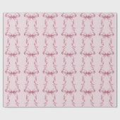 Sparkle Pink Coquette Bow 1st Cadeaupapier (Vlak)