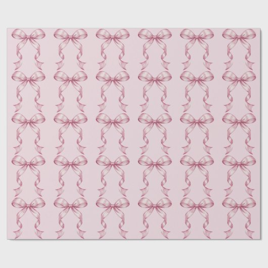 Sparkle Pink Coquette Bow 1st Cadeaupapier (Vlak)