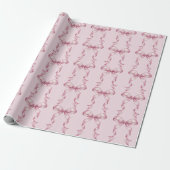 Sparkle Pink Coquette Bow 1st Cadeaupapier (Uitgerold)