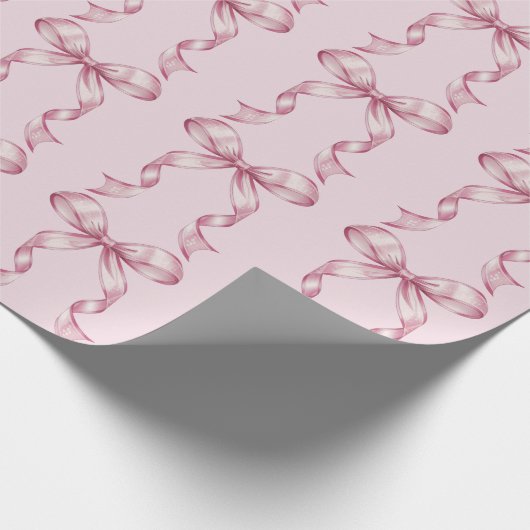 Sparkle Pink Coquette Bow 1st Cadeaupapier (Hoek)
