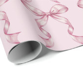 Sparkle Pink Coquette Bow 1st Cadeaupapier (Rol Hoek)