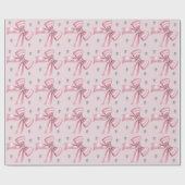 Sparkle Pink Coquette Bow 1st Cadeaupapier (Vlak)