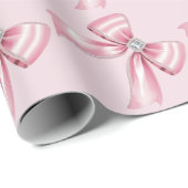 Sparkle Pink Coquette Bow 1st Cadeaupapier (Rol Hoek)