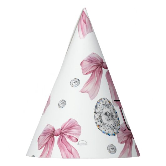 Sparkle Pink Coquette Bow 1st Feesthoedjes (Links)