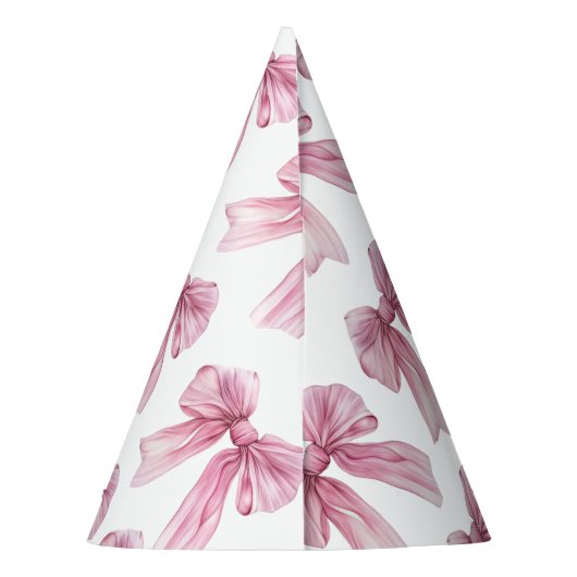 Sparkle Pink Coquette Bow 1st Feesthoedjes (Achterkant)